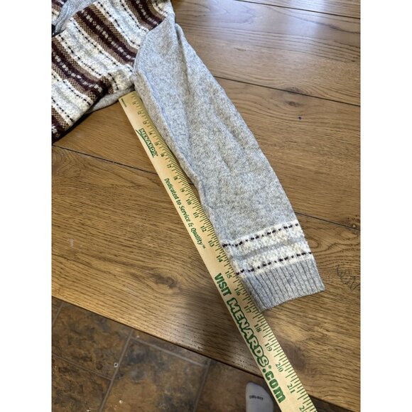 Eddie Bauer XXL Aztec Wool Blend Toggle Cardigan Sweater Cozy Country City VTG - Picture 8 of 15